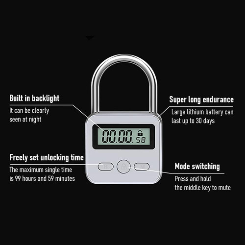 Metal timer lock - lcd, display